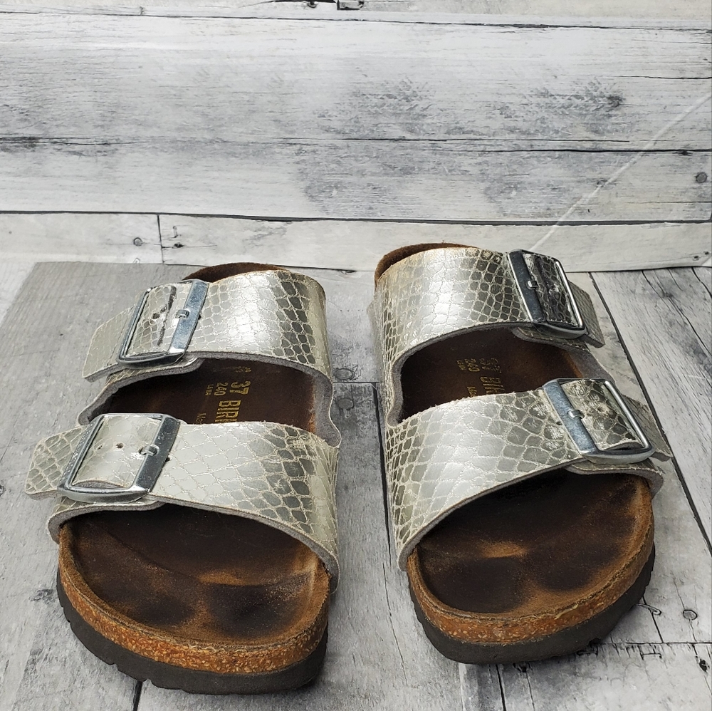 Birkenstock Birki’s Anaconda Silver Sandals